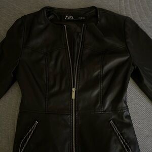 Black Zara leather jacket